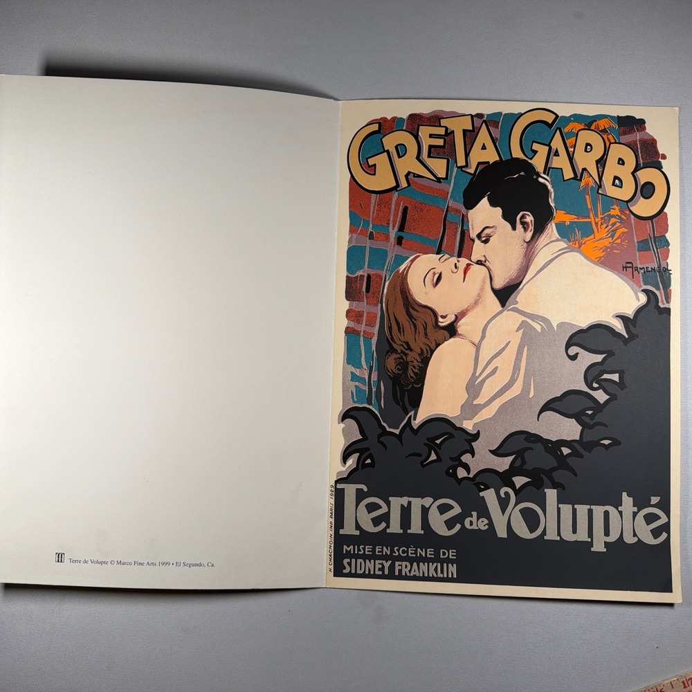 Greta Garbo Terre de Volupte Lithograph Marco Fine Arts 1999 Art Deco Poster